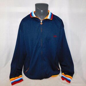 ENYCE mens L Blue Rainbow Cuff Hem Full Zip Track Jacket